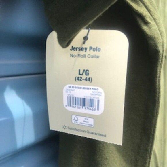 Jersey Polo Style Shirt . Size: Large {42-44} Casual or Work. George . Olive - Picture 5 of 5